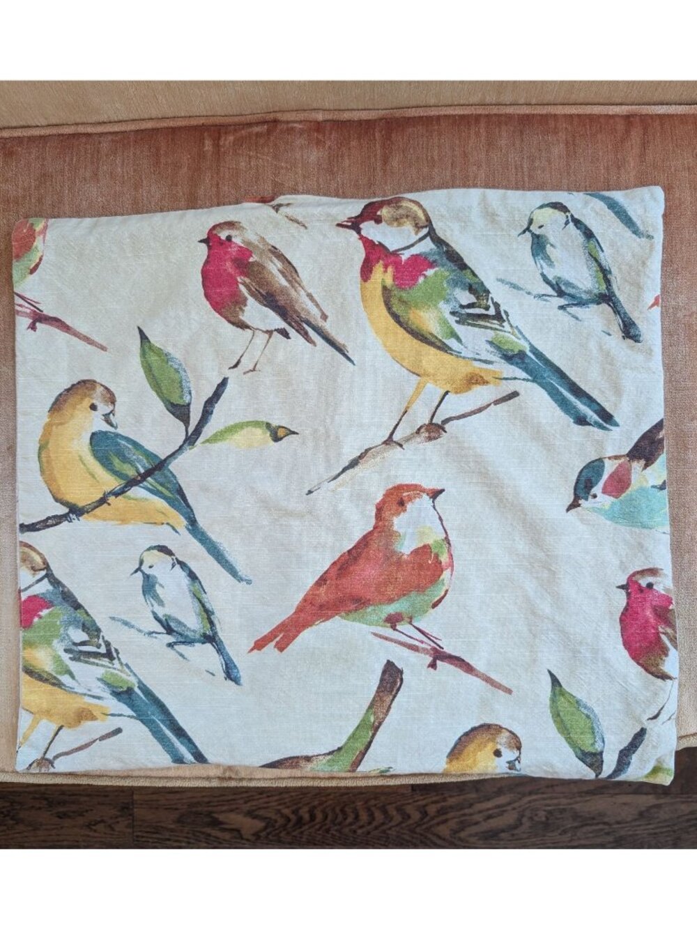 2 Throw Pillow Covers "Birdwatcher" Richloom Designer Home Decor Fabric 21 x 19